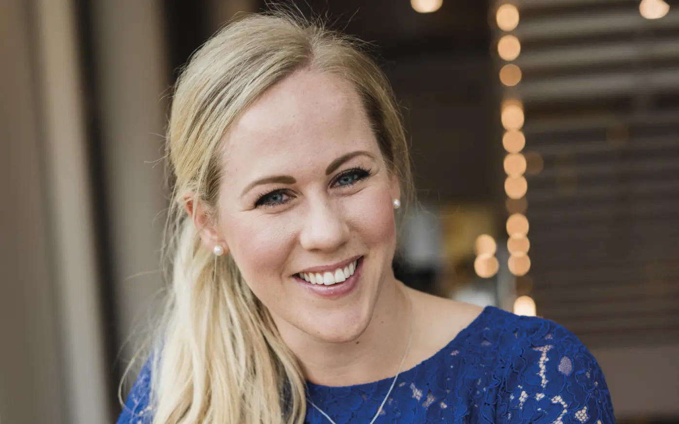 Caroline Mohr föreläser FrukostAkademien på Arkipelagens kontorshotell i Sisjön.